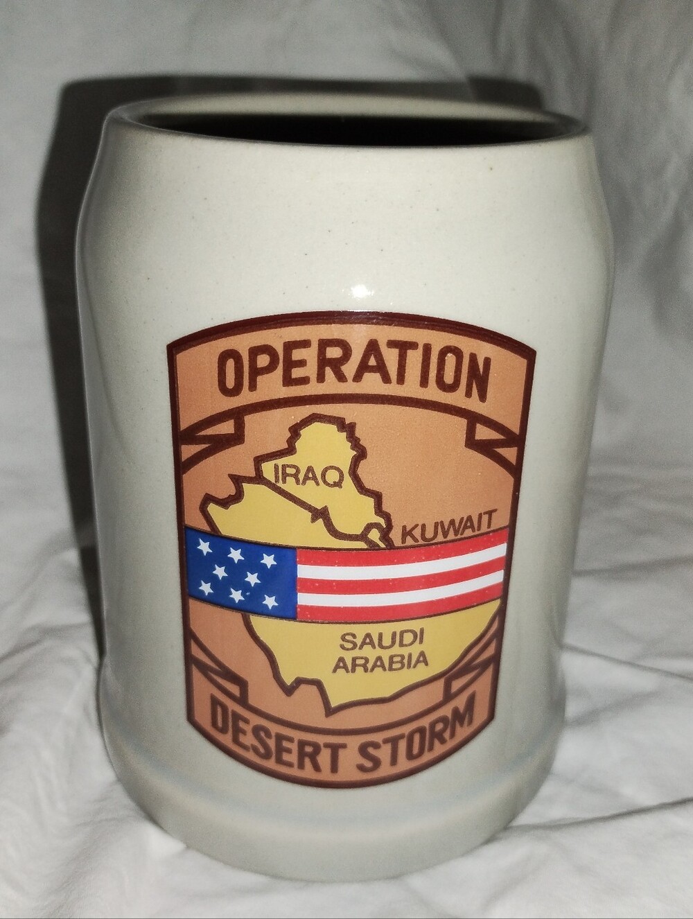 Operation Desert Storm 1990-91 Ceramic Beer Stein Mug Military Iraq Kuwait